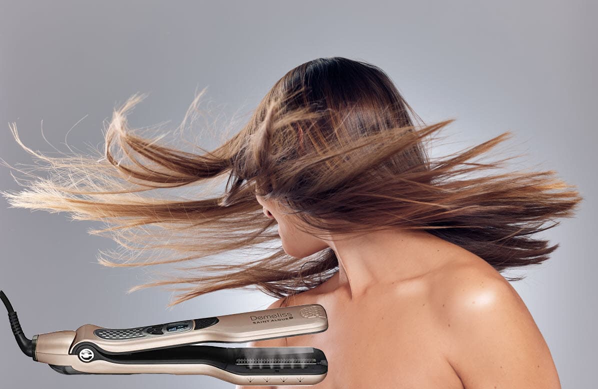 femme après utilisation du lisseur vapeur saint algue
